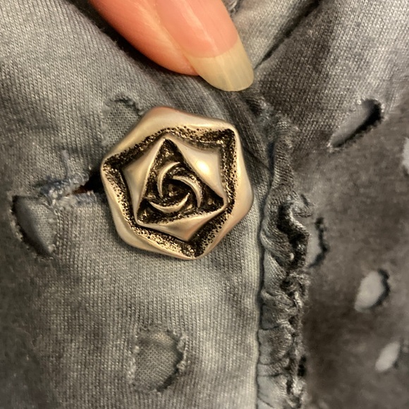 Parsley & Sage Midnight /Charcoal Roses Button-Up Jacket - Picture 5 of 12